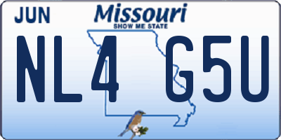 MO license plate NL4G5U