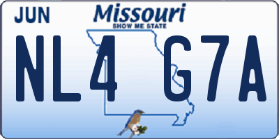 MO license plate NL4G7A