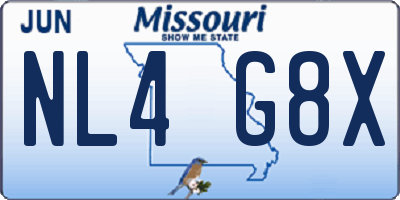 MO license plate NL4G8X