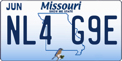 MO license plate NL4G9E
