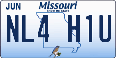 MO license plate NL4H1U