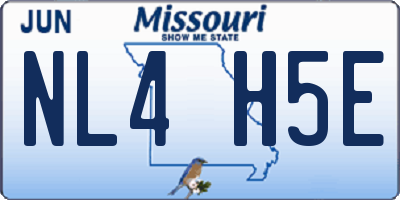 MO license plate NL4H5E