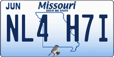 MO license plate NL4H7I