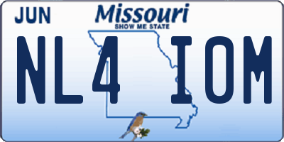 MO license plate NL4I0M