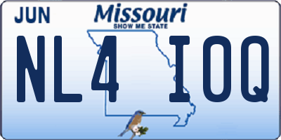 MO license plate NL4I0Q