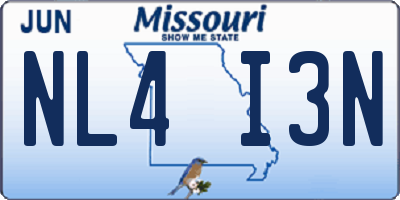 MO license plate NL4I3N