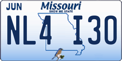 MO license plate NL4I3O