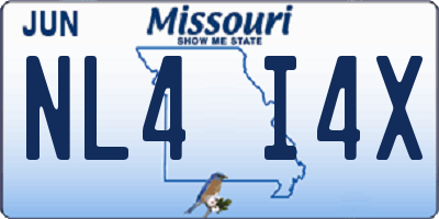 MO license plate NL4I4X