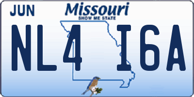 MO license plate NL4I6A