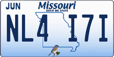 MO license plate NL4I7I