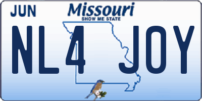 MO license plate NL4J0Y