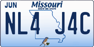 MO license plate NL4J4C