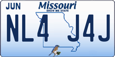 MO license plate NL4J4J