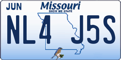 MO license plate NL4J5S