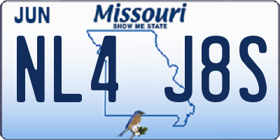 MO license plate NL4J8S