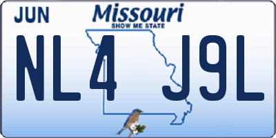 MO license plate NL4J9L