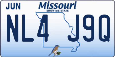 MO license plate NL4J9Q
