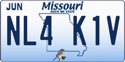 MO license plate NL4K1V