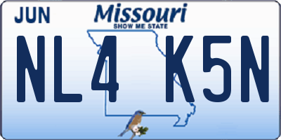 MO license plate NL4K5N