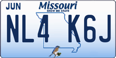 MO license plate NL4K6J