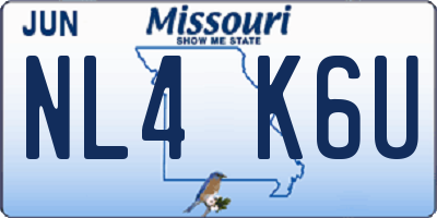 MO license plate NL4K6U