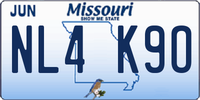 MO license plate NL4K9O