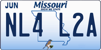 MO license plate NL4L2A