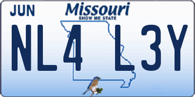 MO license plate NL4L3Y