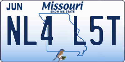 MO license plate NL4L5T
