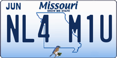MO license plate NL4M1U