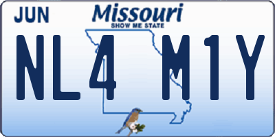 MO license plate NL4M1Y