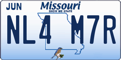 MO license plate NL4M7R