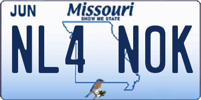 MO license plate NL4N0K