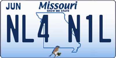 MO license plate NL4N1L