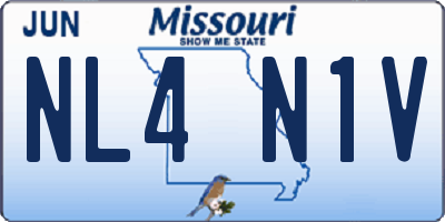 MO license plate NL4N1V