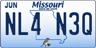 MO license plate NL4N3Q