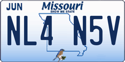 MO license plate NL4N5V
