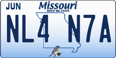 MO license plate NL4N7A