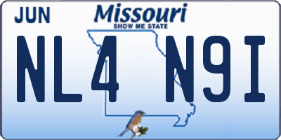 MO license plate NL4N9I