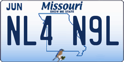 MO license plate NL4N9L