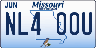 MO license plate NL4O0U