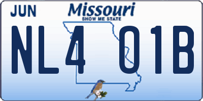 MO license plate NL4O1B
