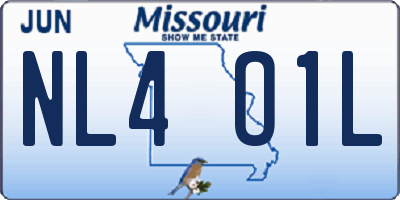 MO license plate NL4O1L