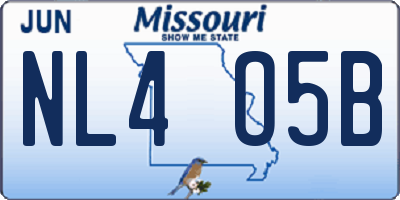 MO license plate NL4O5B
