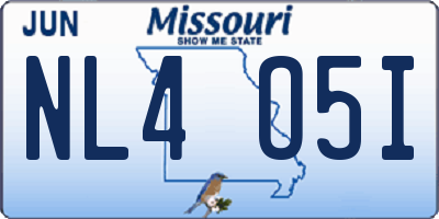 MO license plate NL4O5I