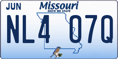 MO license plate NL4O7Q