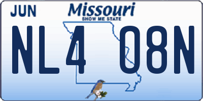 MO license plate NL4O8N