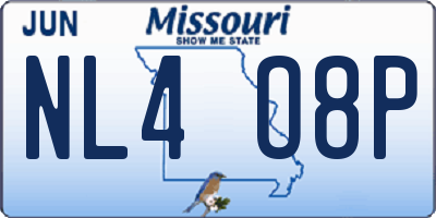 MO license plate NL4O8P