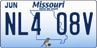 MO license plate NL4O8V