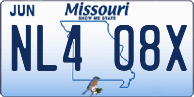 MO license plate NL4O8X